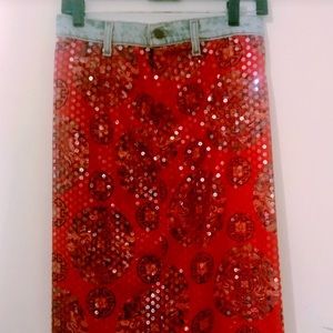 Maxon Sequined Skirt With Bluejean Waistband